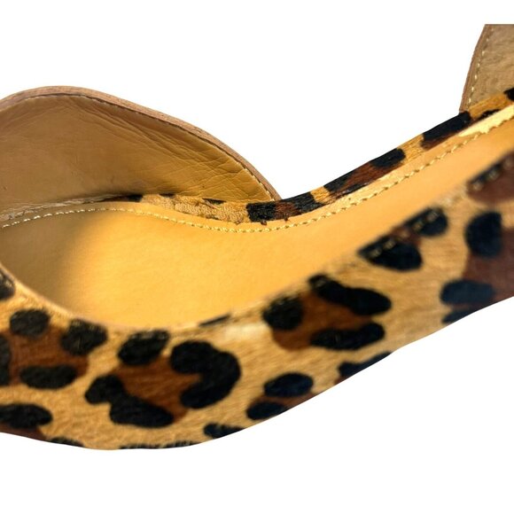 J. Crew Women's Size 5 Leopard Calf Hair Kitten Pointed Toe D'Orsay Pump Heels - Picture 14 of 16